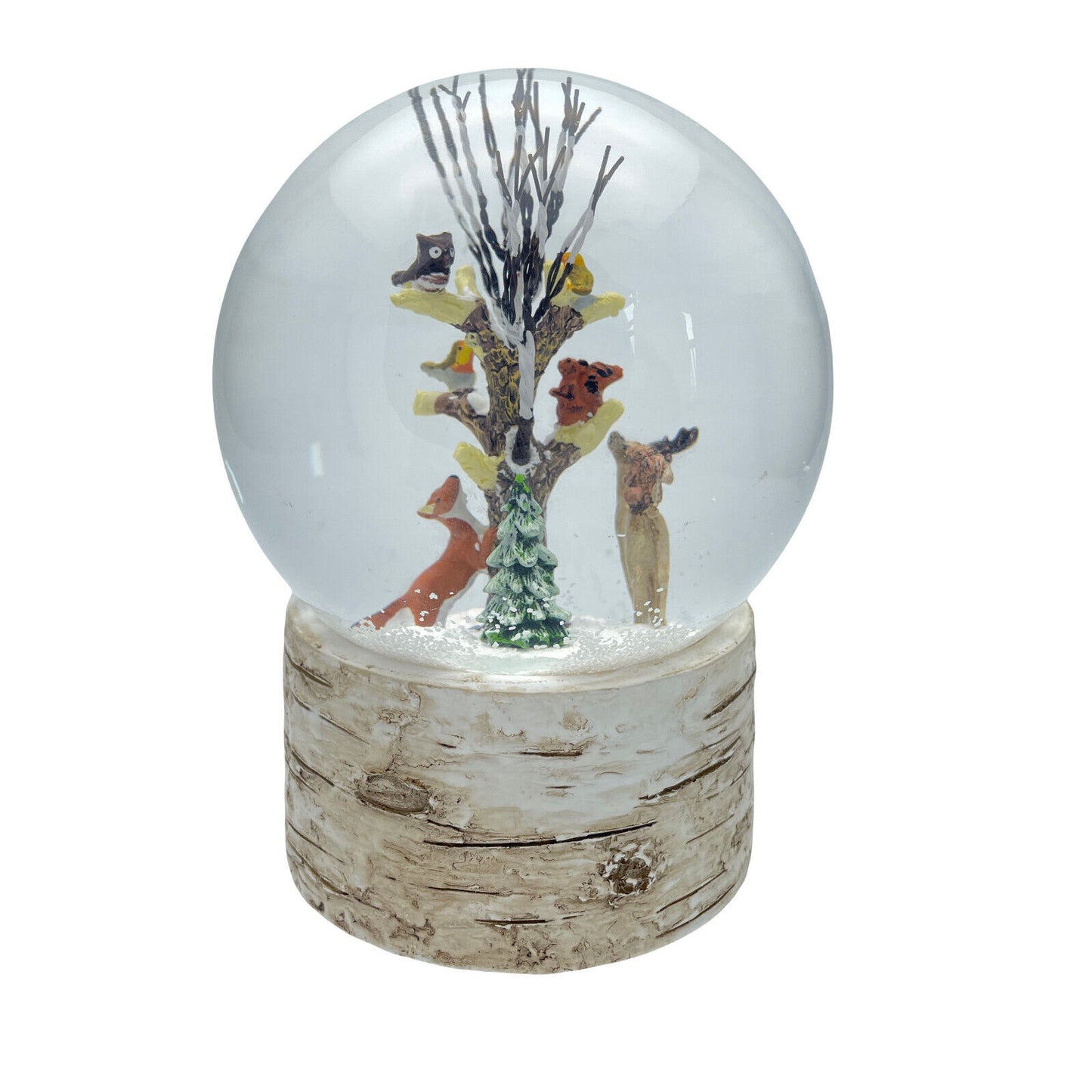 Woodland Animal Scene Musical Snow Globe Plays Jingle Bells