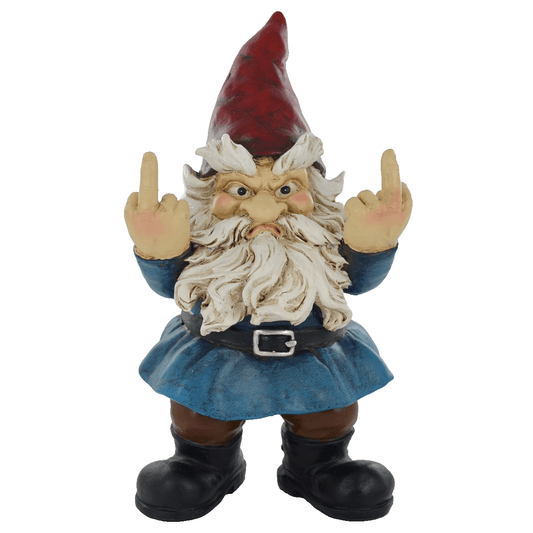 Gnome Grumpy Middle Finger Cheeky Rude Comical Decor Home Or Garden