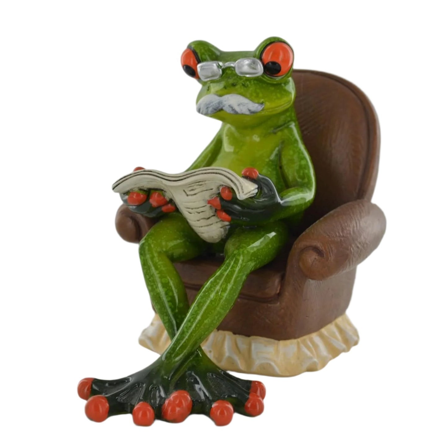 Comical Frog Grandad Small Resin Figurine Novelty Home Decor
