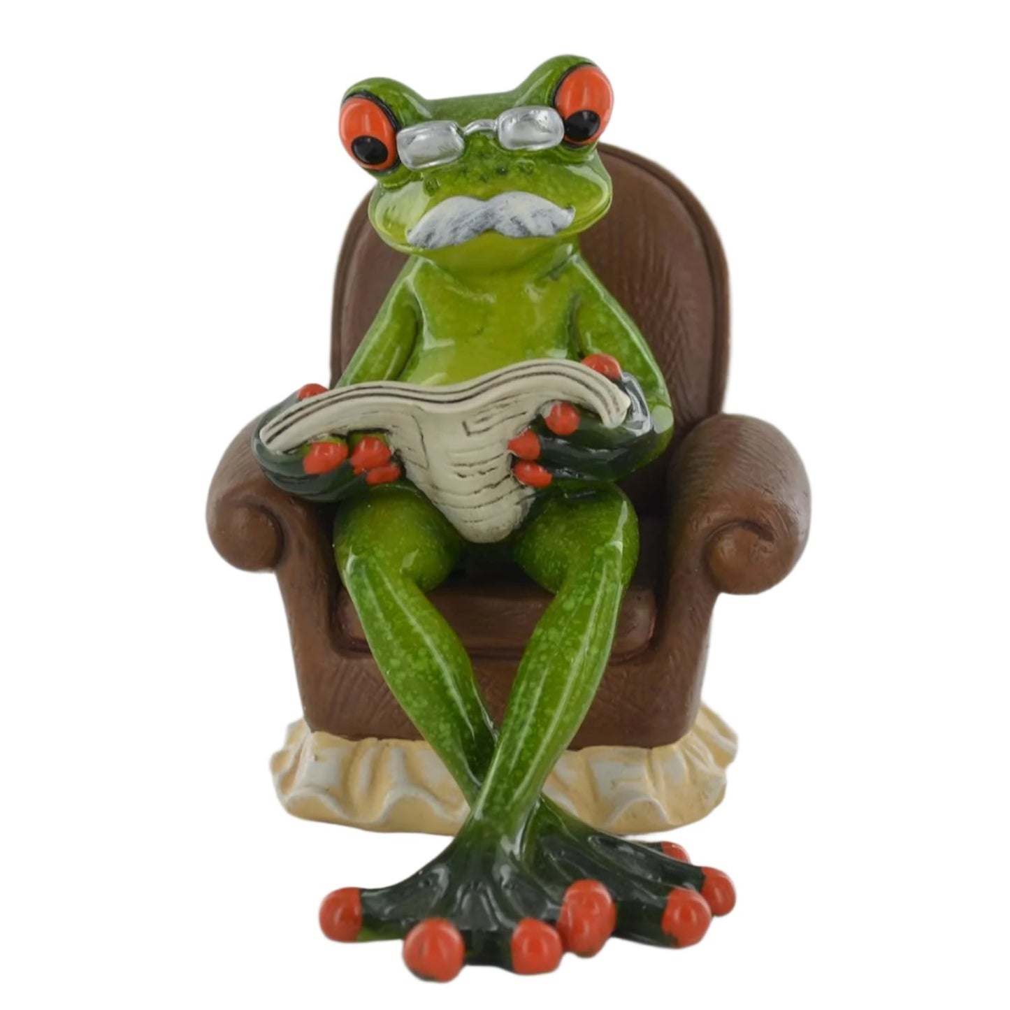 Comical Frog Grandad Small Resin Figurine Novelty Home Decor
