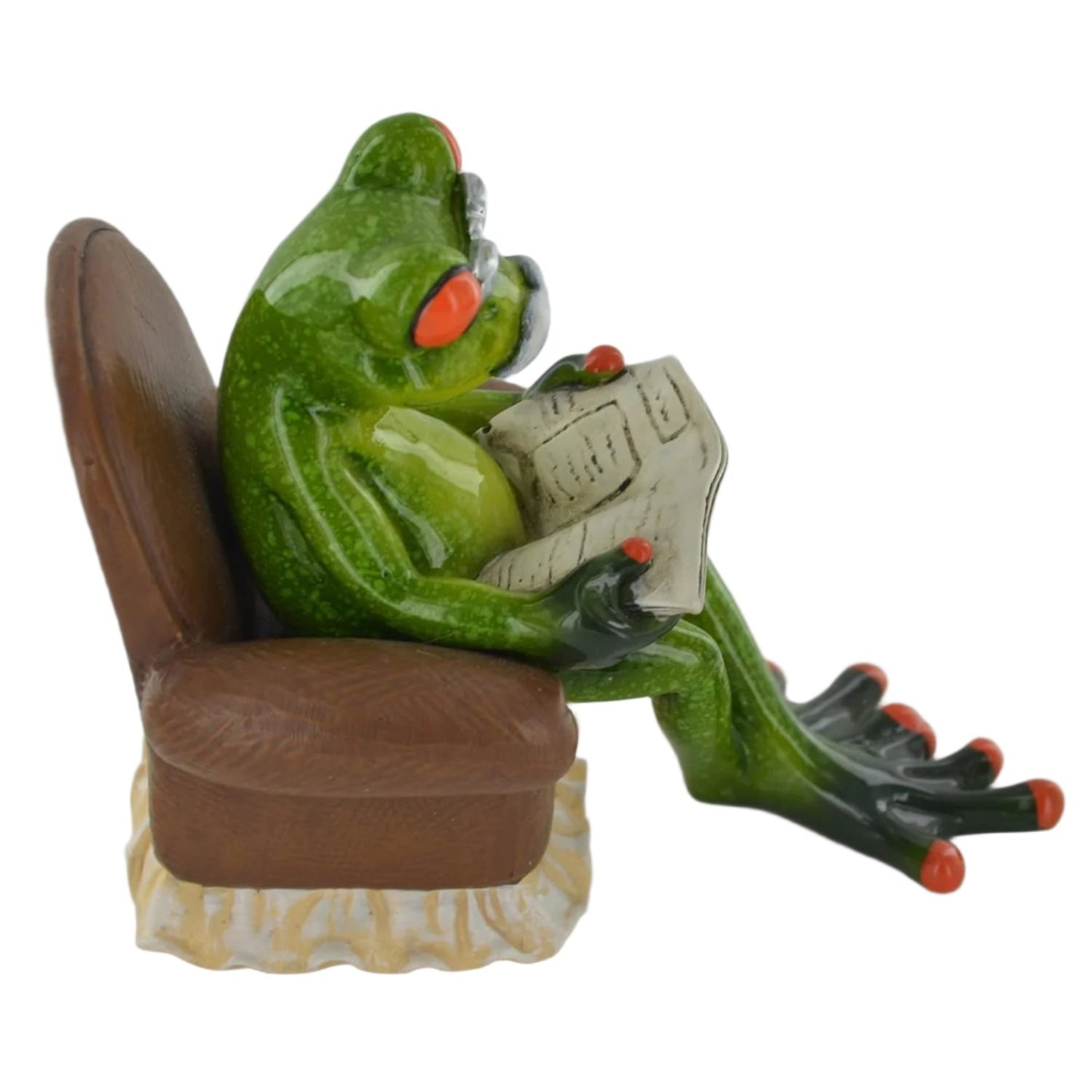 Comical Frog Grandad Small Resin Figurine Novelty Home Decor