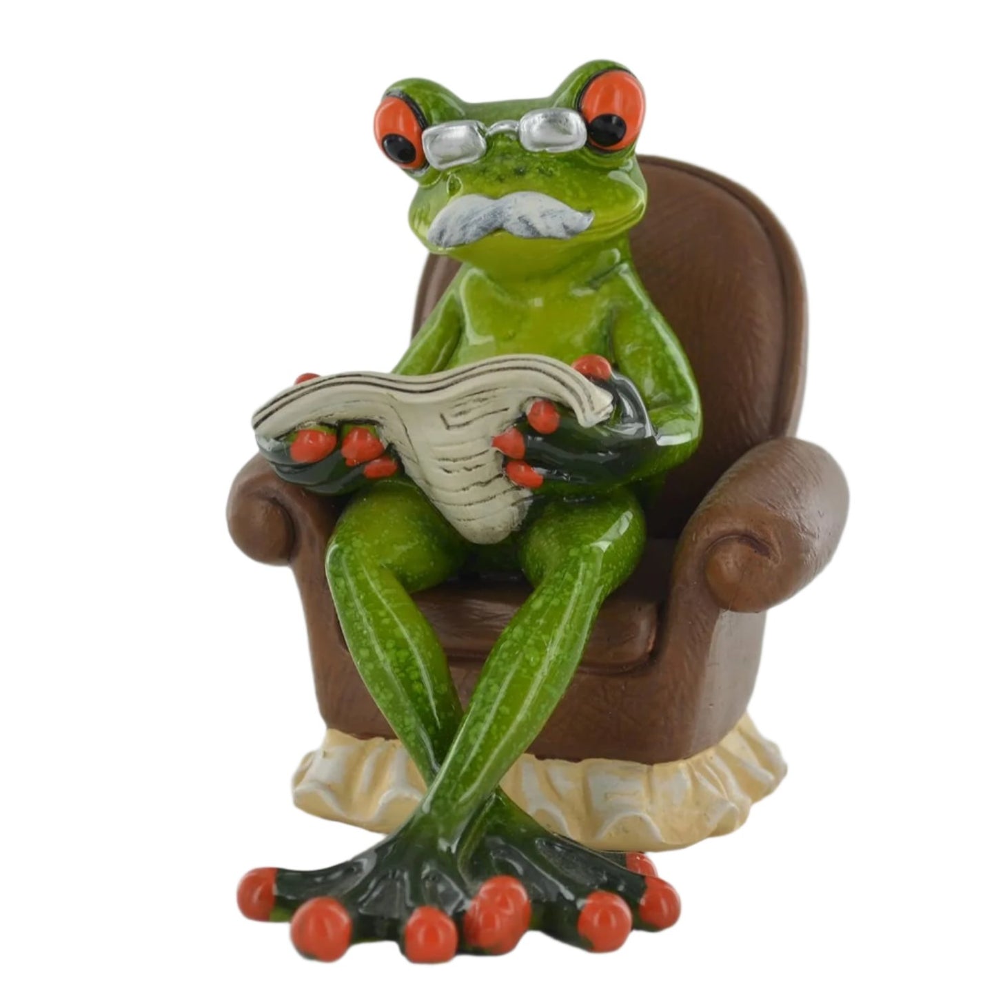 Comical Frog Grandad Small Resin Figurine Novelty Home Decor