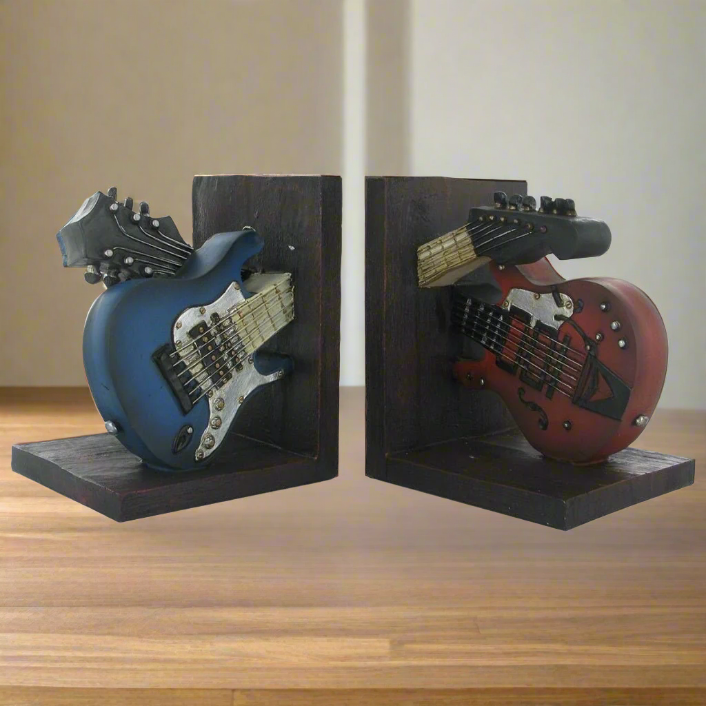 Guitar Shelf Tidy Bookends Vintage Retro Style - Present Days