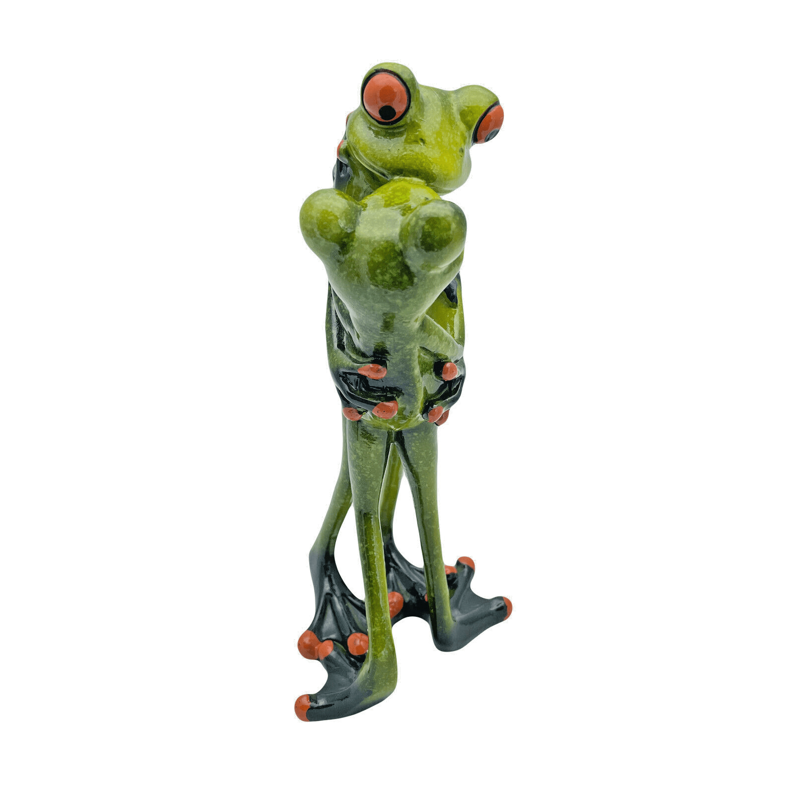 Comical Frogs Kissing Couple Small Resin Figurine
