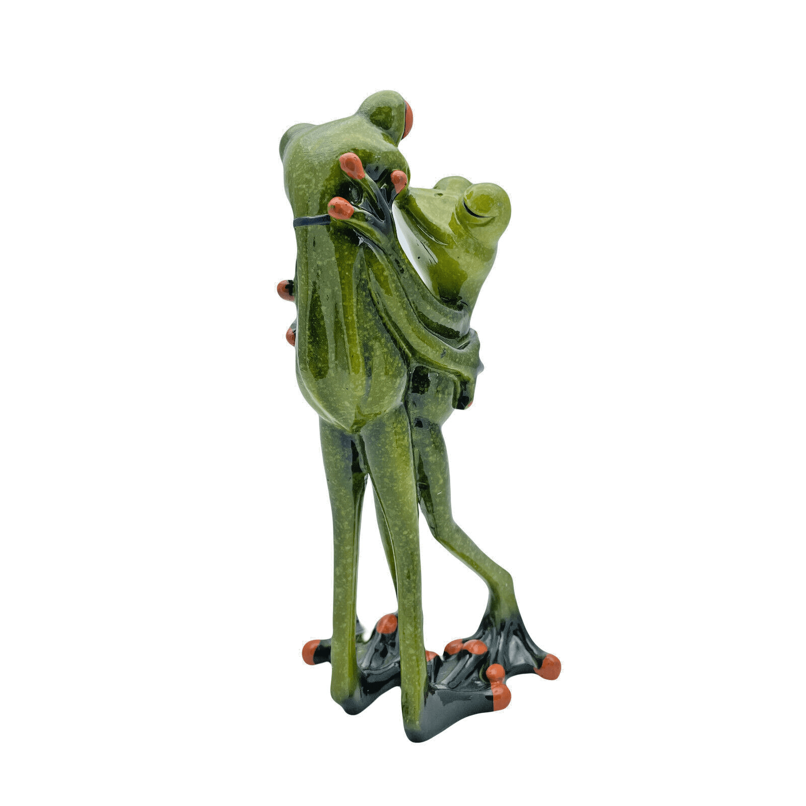 Comical Frogs Kissing Couple Small Resin Figurine