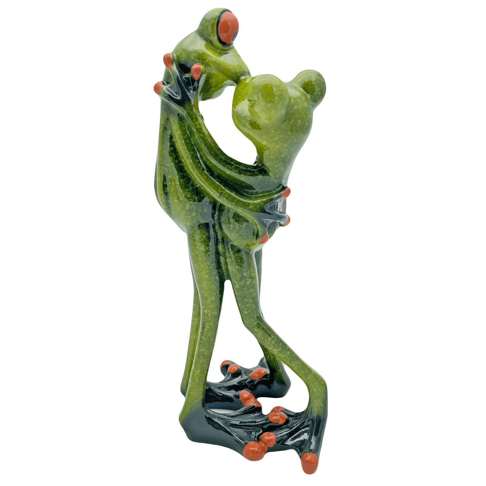 Comical Frogs Kissing Couple Small Resin Figurine