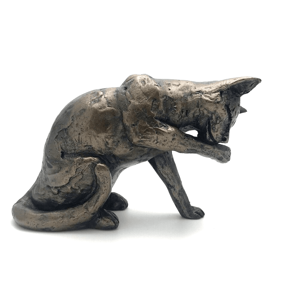 Frith - Muffin Cat Licking Its Paw Sculpture By Paul Jenkins