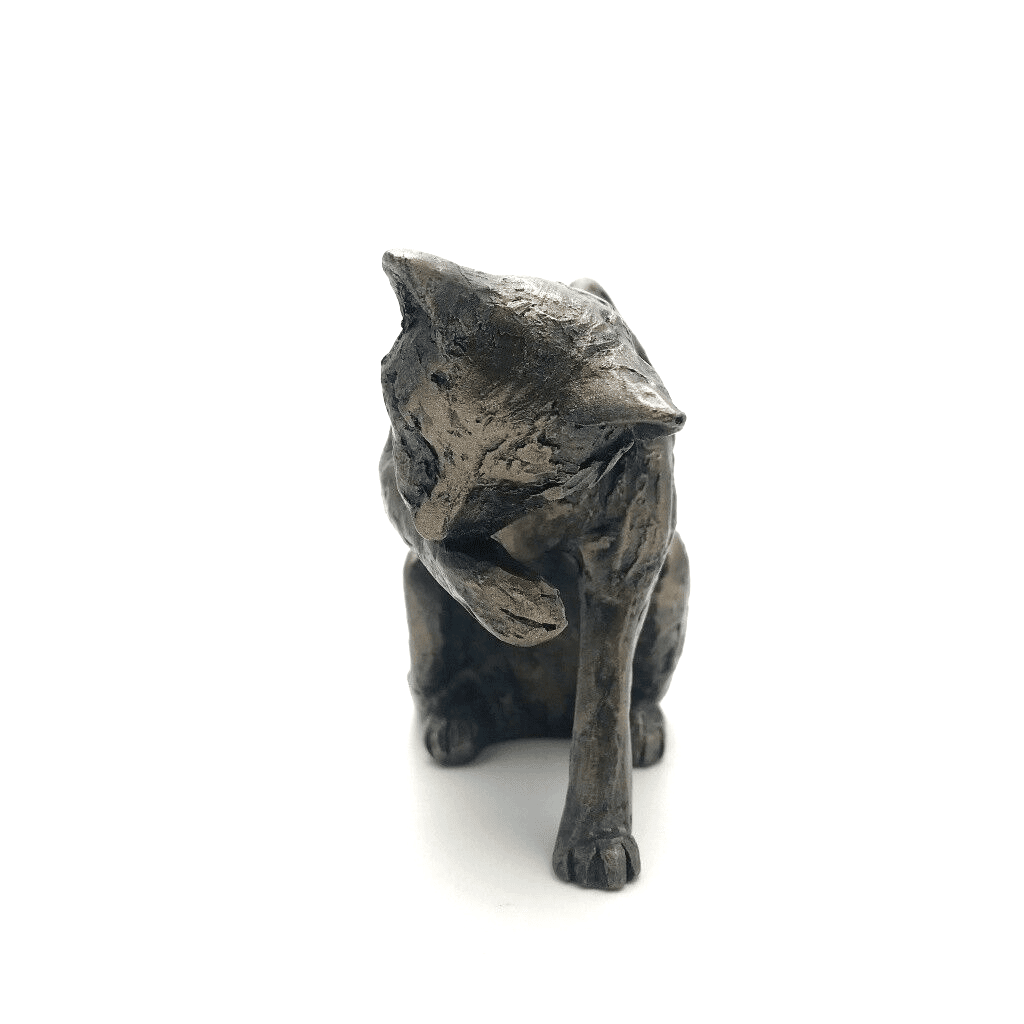 Frith - Muffin Cat Licking Its Paw Sculpture By Paul Jenkins