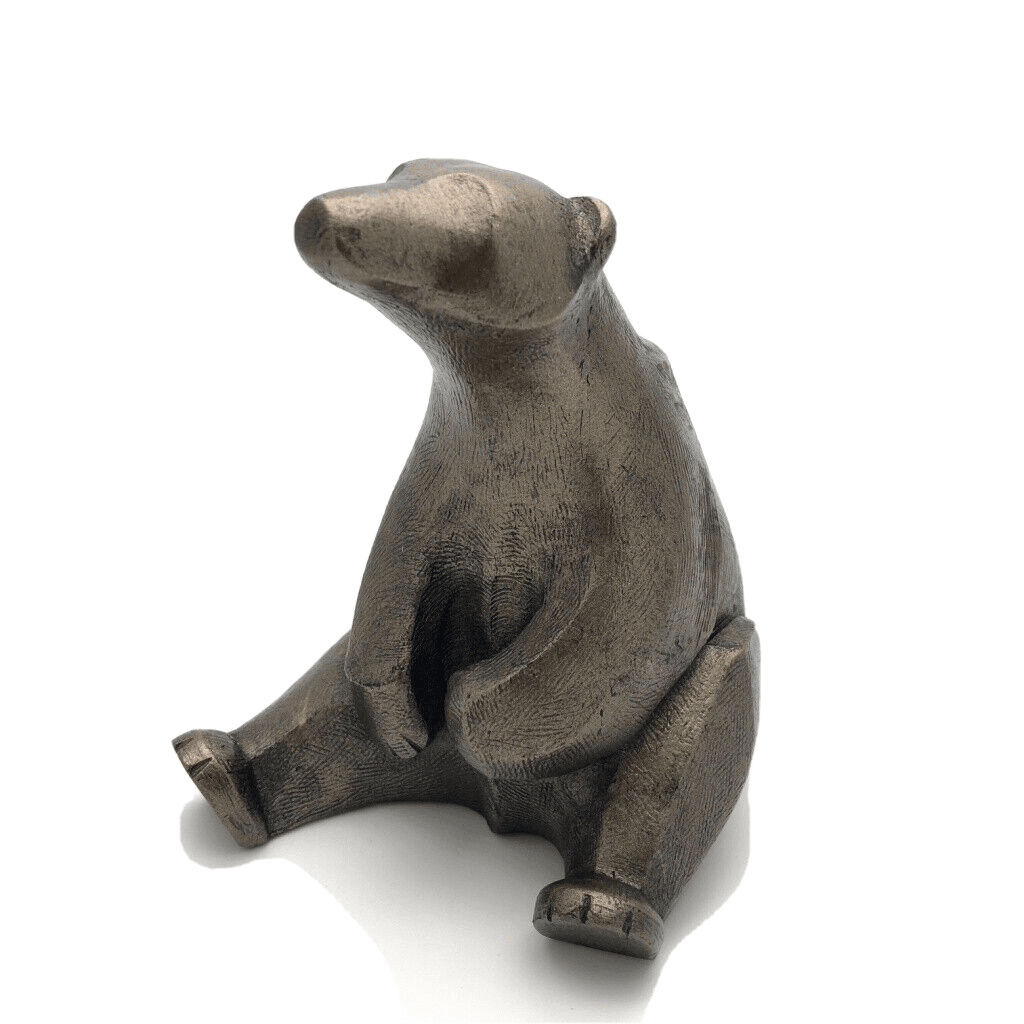 Frith Sitting Polar Bear In Cold Cast Bronze Art Doco Style Made In UK