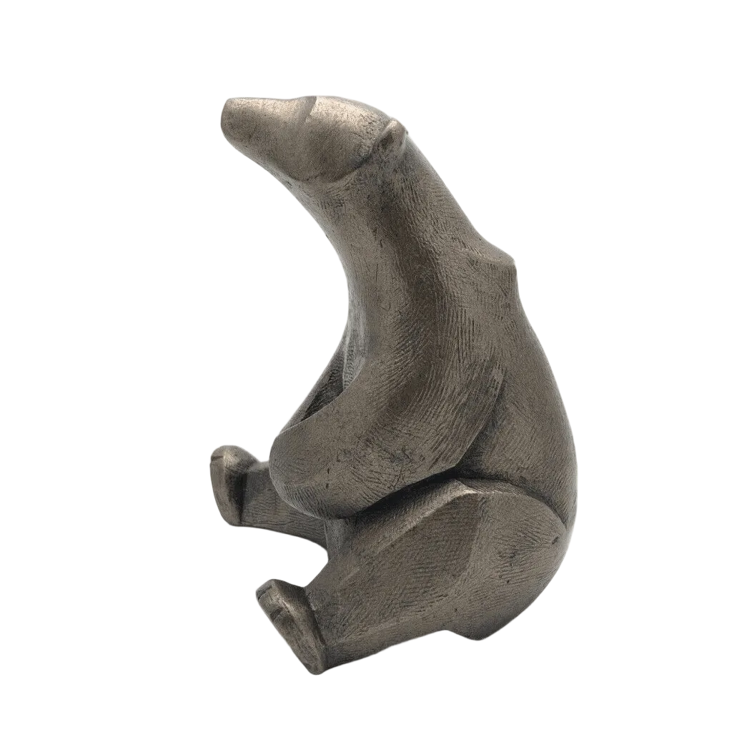 Frith Sitting Polar Bear In Cold Cast Bronze Art Doco Style Made In UK - Present Days