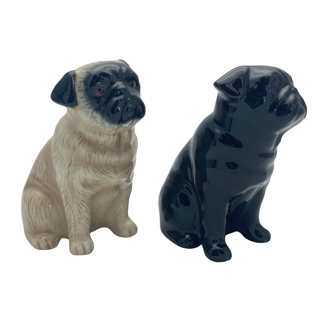 Pug Fawn & Black Salt & Pepper Shakers