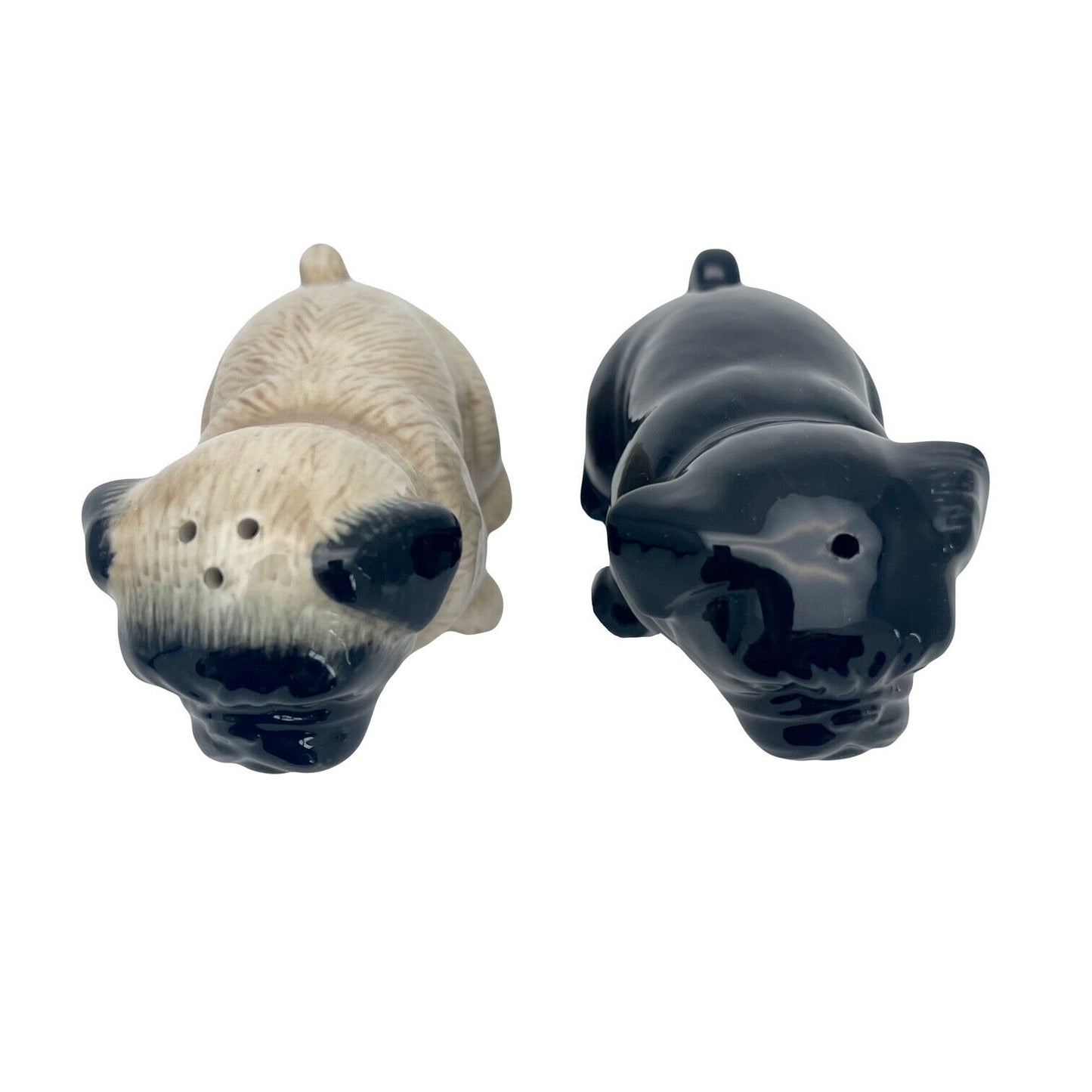 Pug Fawn & Black Salt & Pepper Shakers