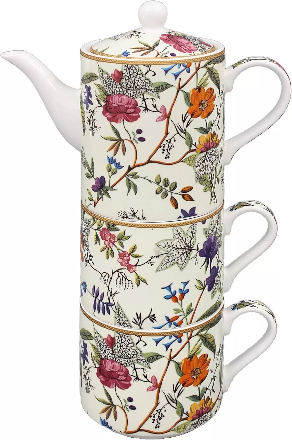 William Killburn China Tea for 2 Set Floral Pattern Gift Idea