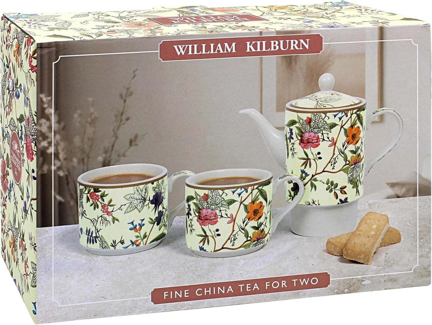 William Killburn China Tea for 2 Set Floral Pattern Gift Idea