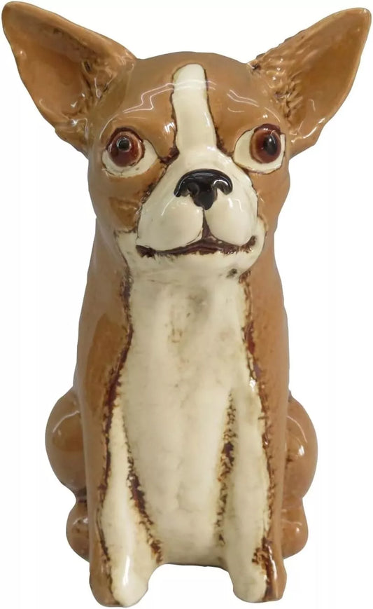 Chihuahua Ceramic Vase Village Pottery Top Dog Hand Finished Vase