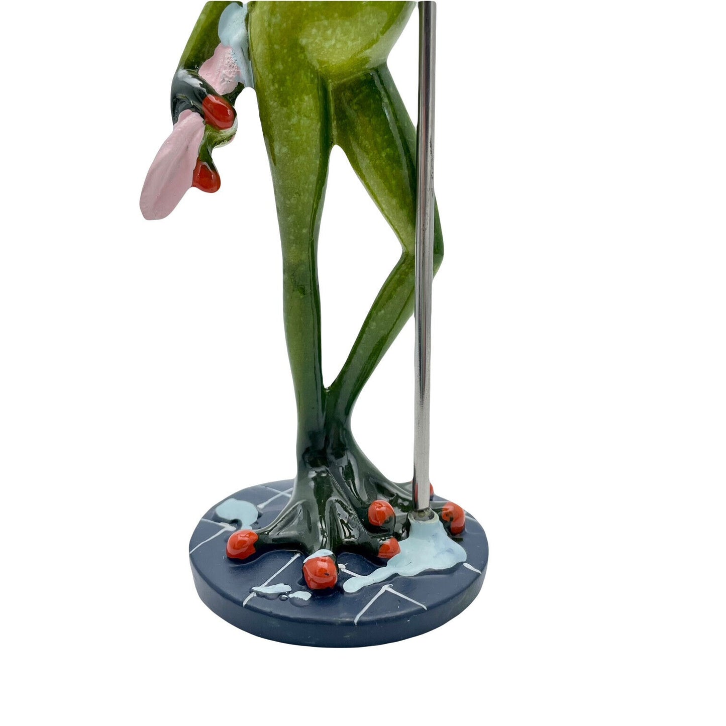 Comical Frogs Showering Frog Small Resin Figurine