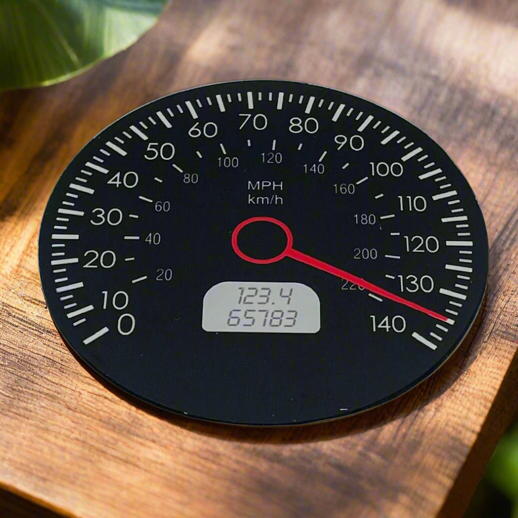 Speedometer Glass Drink Coasters Set of 6