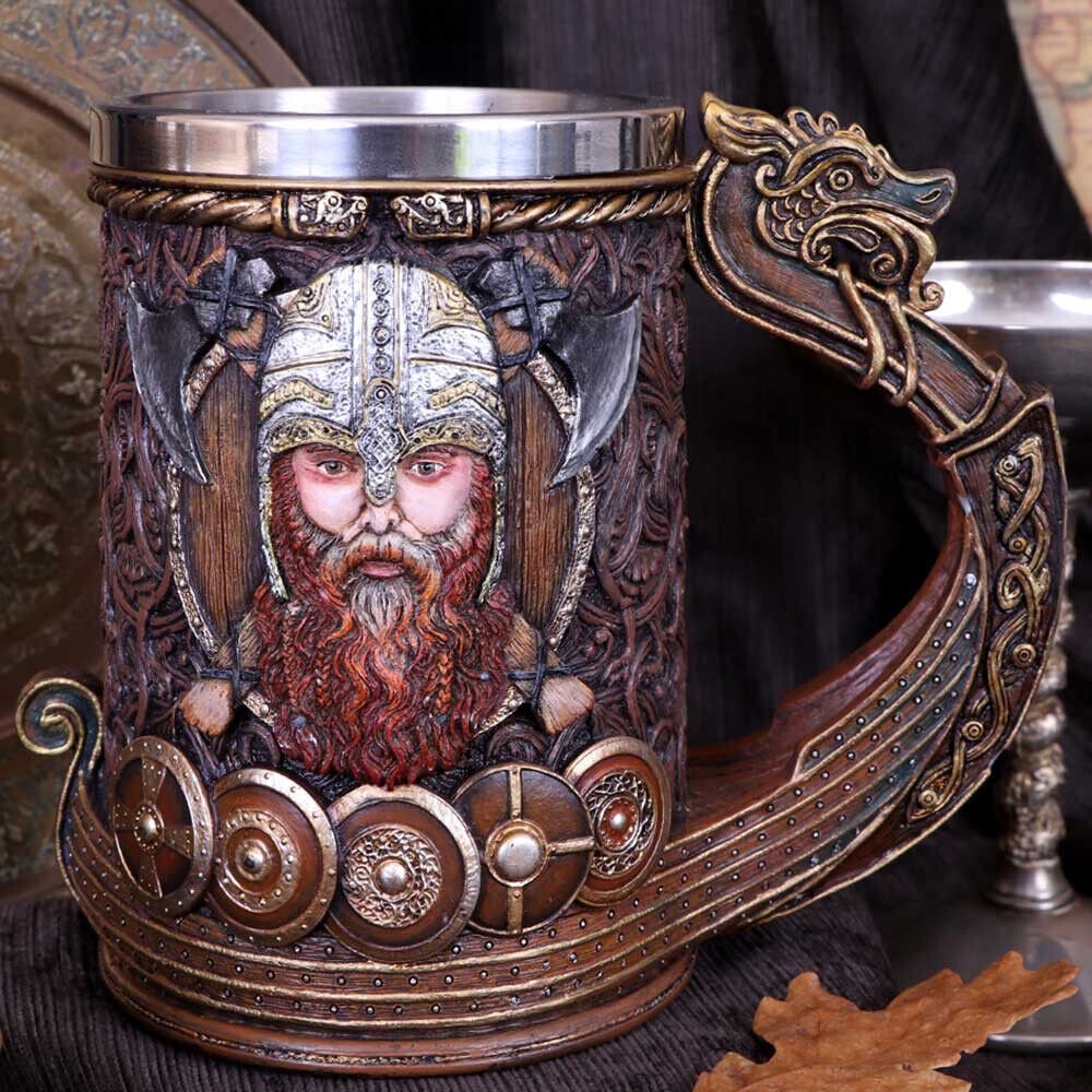 Viking Dragon Longship Tankard Drakkar With Stainless Steel Insert Nemesis Now