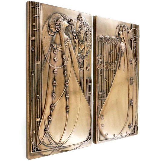 Charles Rennie Mackintosh Style Pair Of Wall Plaques