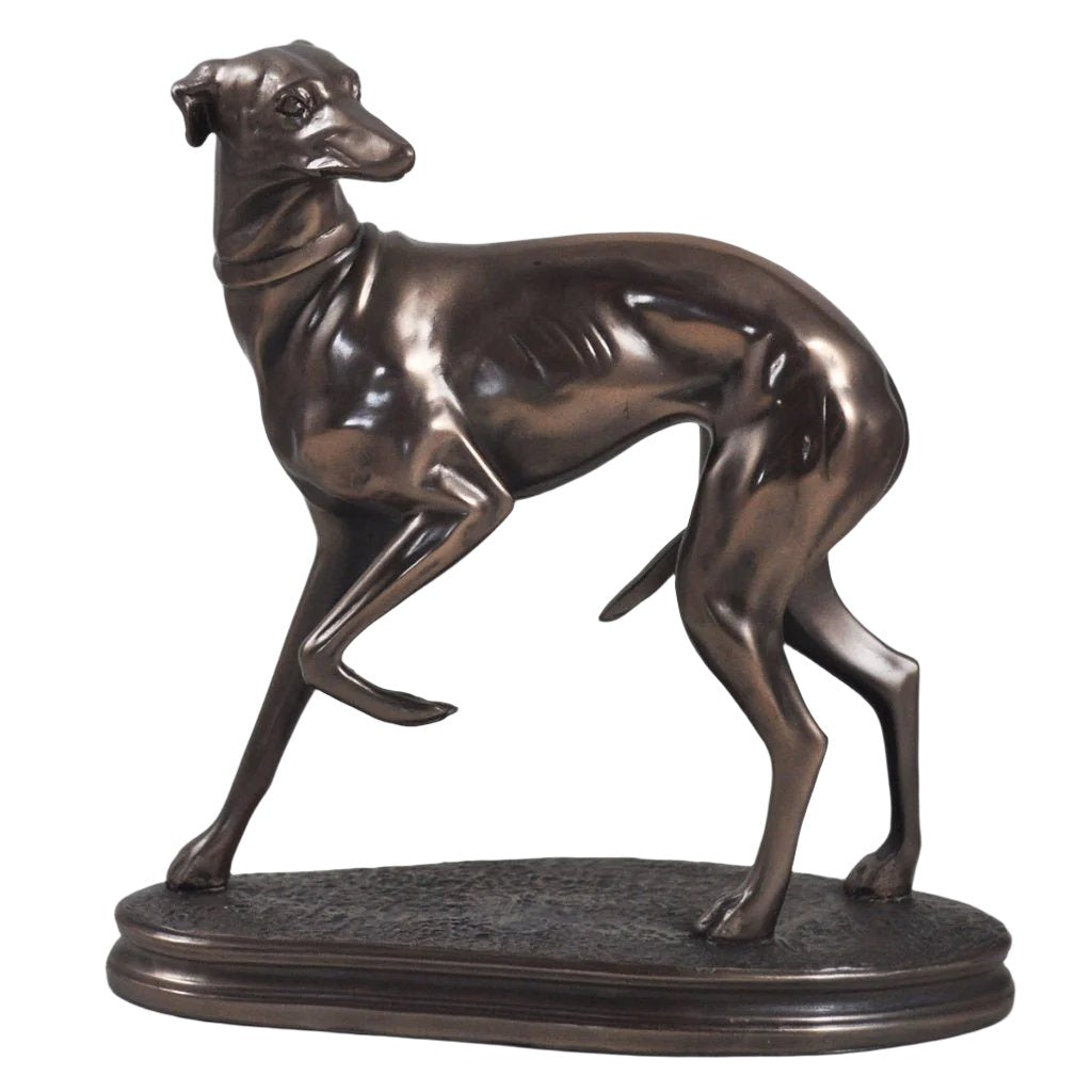 Standing Whippet Figure Cold Cast Bronze By Beauchamp Bronze