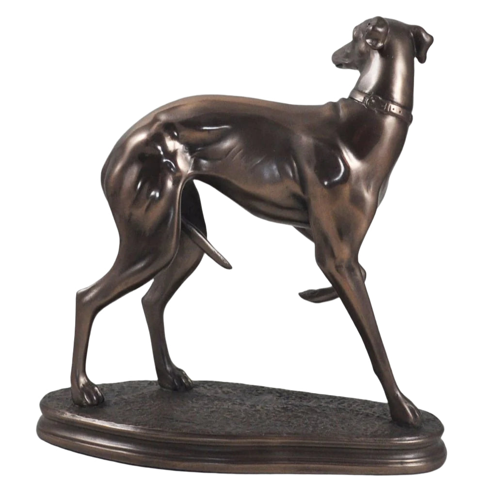 Standing Whippet Figure Cold Cast Bronze By Beauchamp Bronze