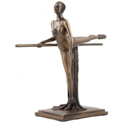 Ballerina On Bar Figure In Cold Cast Bronze