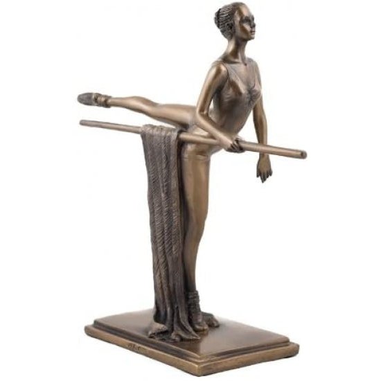 Ballerina On Bar Figure In Cold Cast Bronze