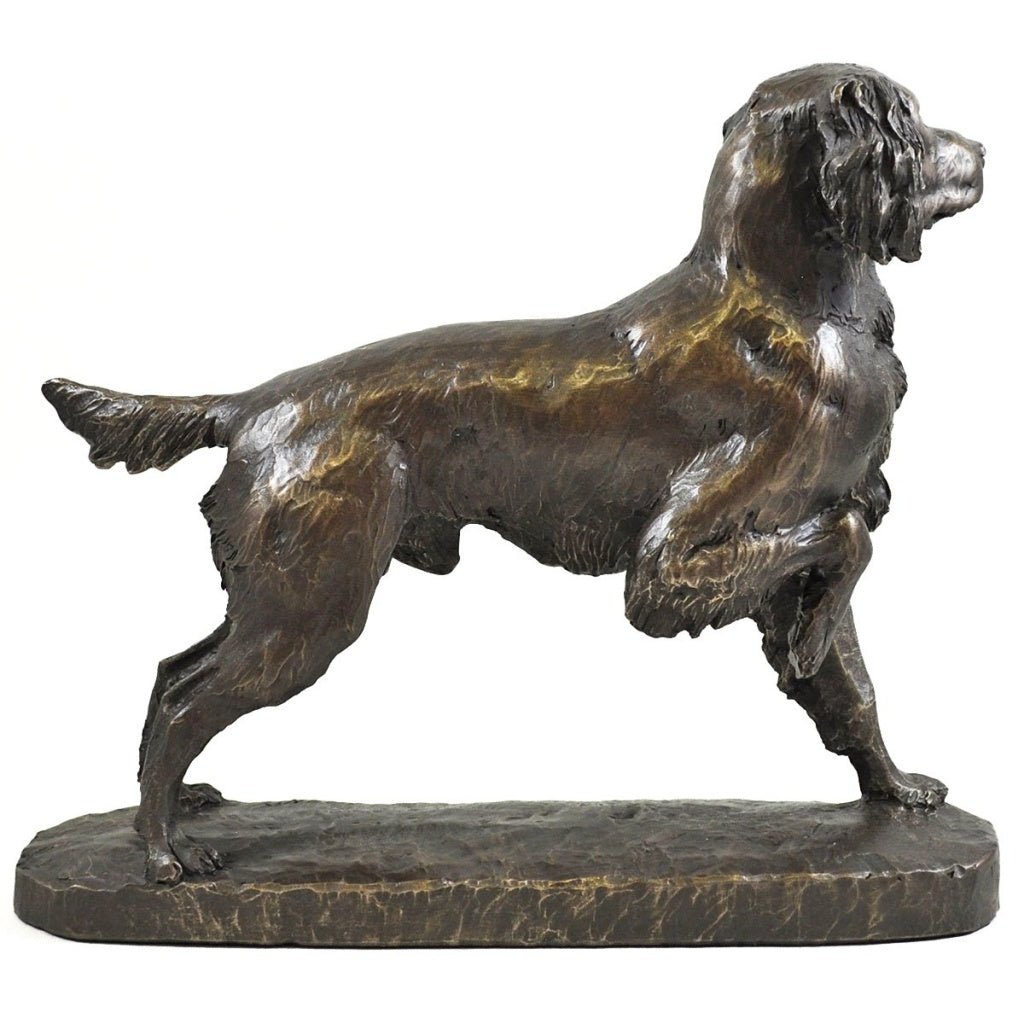 Springer Spaniel Standing Dog Figure Cold Cast Bronze By David Geenty