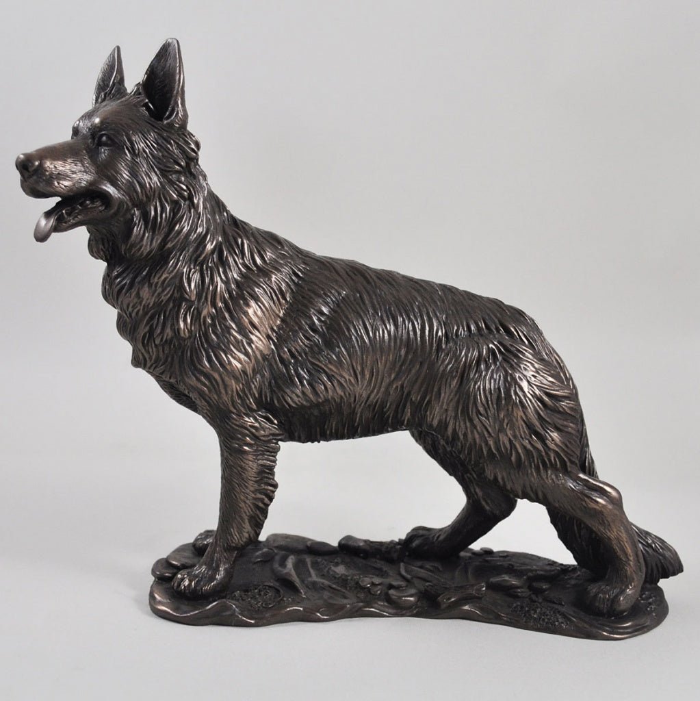 Standing German Shepherd Dog Figure Cold Cast Bronze By Beauchamp Bronze