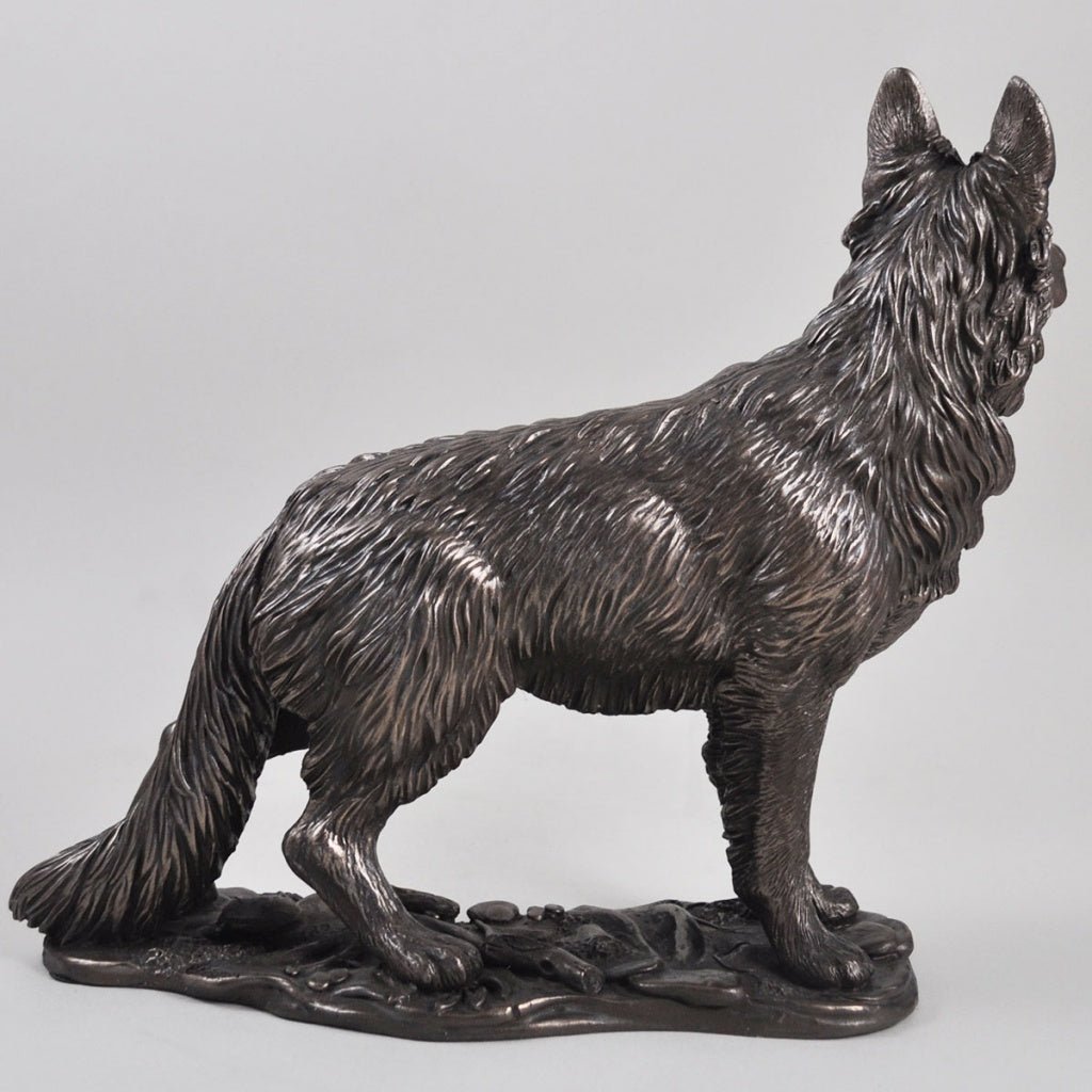 Standing German Shepherd Dog Figure Cold Cast Bronze By Beauchamp Bronze