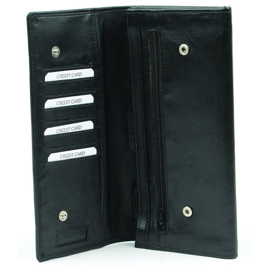 Leather Travel Wallet & Passport Holder Family Traveller In Black