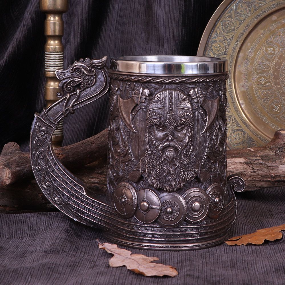 Viking Tankard Drakkar Dragon Boat With Lining