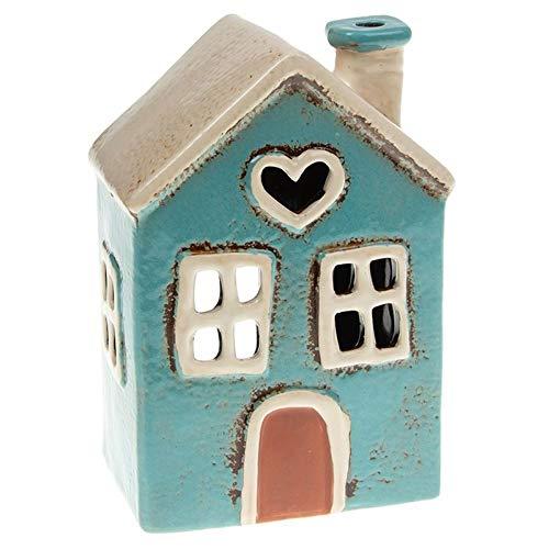 Village Pottery Small House Heart Window Tealight Holder