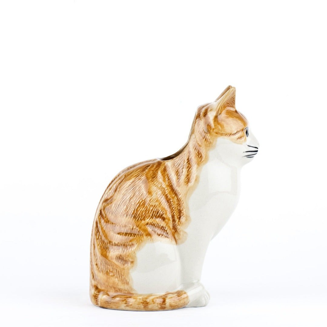 Squash Ginger & White Cat Small Flower Vase - Present Days
