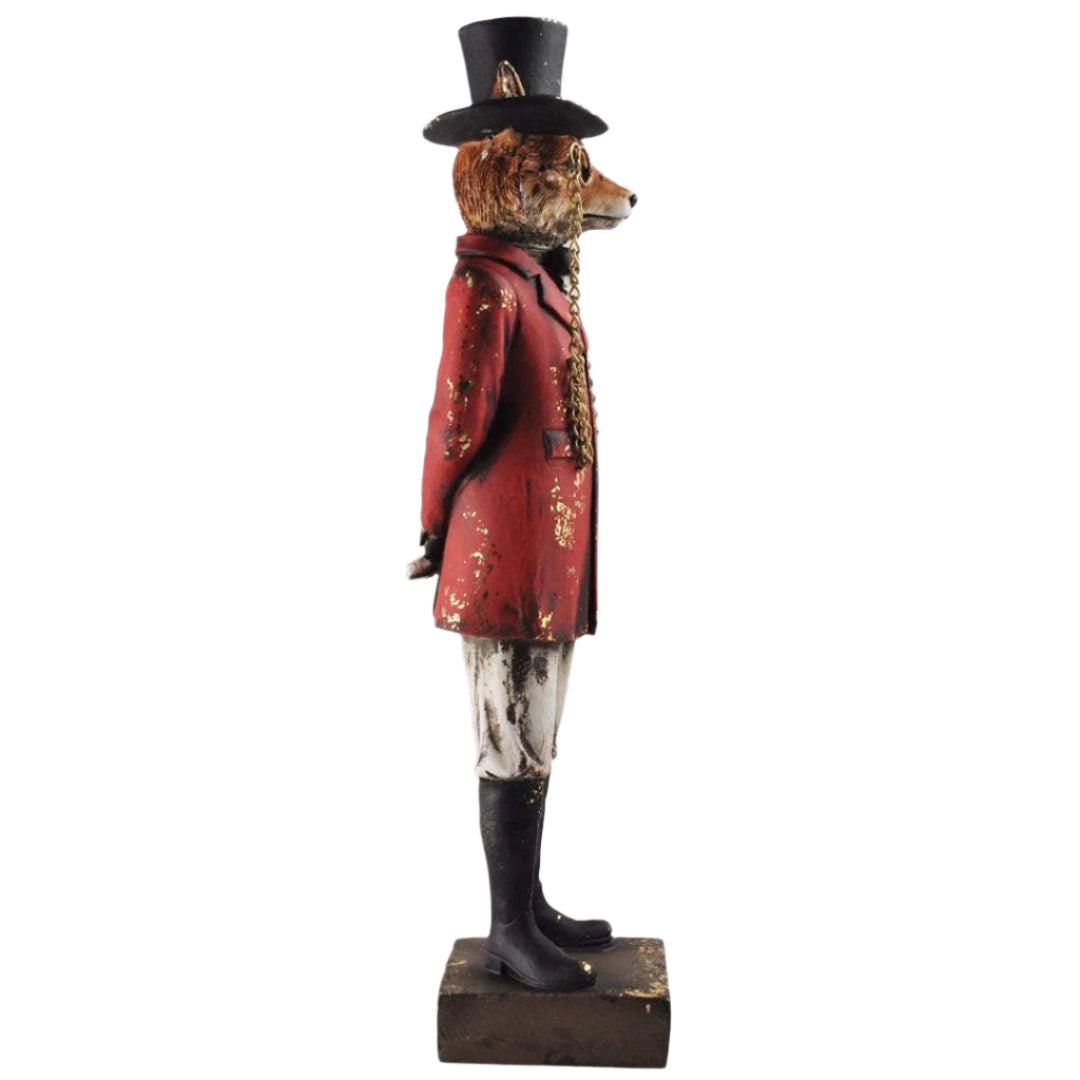 Dapper Fox Statue Novelty Hunting Fox Gentleman Figure Dapper Animal Range