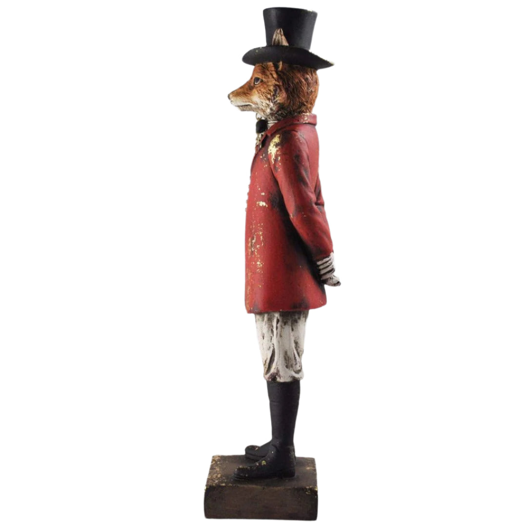Dapper Fox Statue Novelty Hunting Fox Gentleman Figure Dapper Animal Range