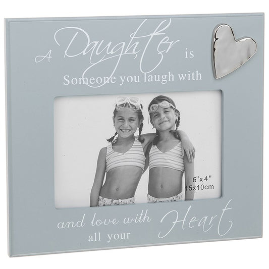Daughter Photo Frame In Grey Wood Holds 4 x 6 Inch Photo