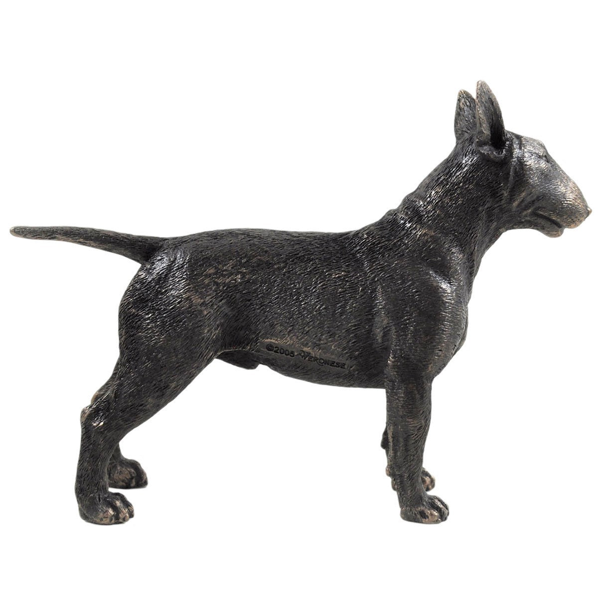 Bull Terrier Dog Figure In Cold Cast Bronze