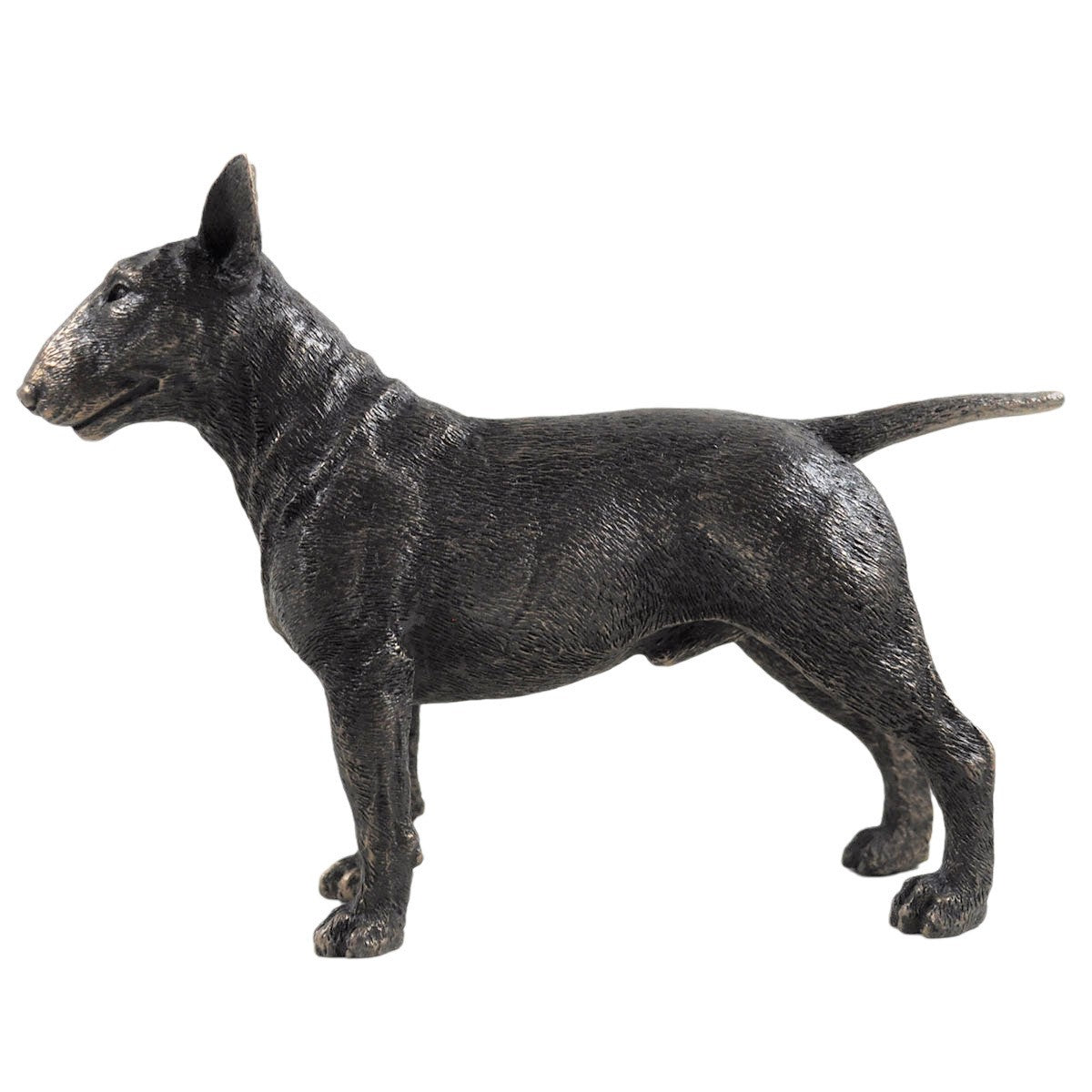 Bull Terrier Dog Figure In Cold Cast Bronze