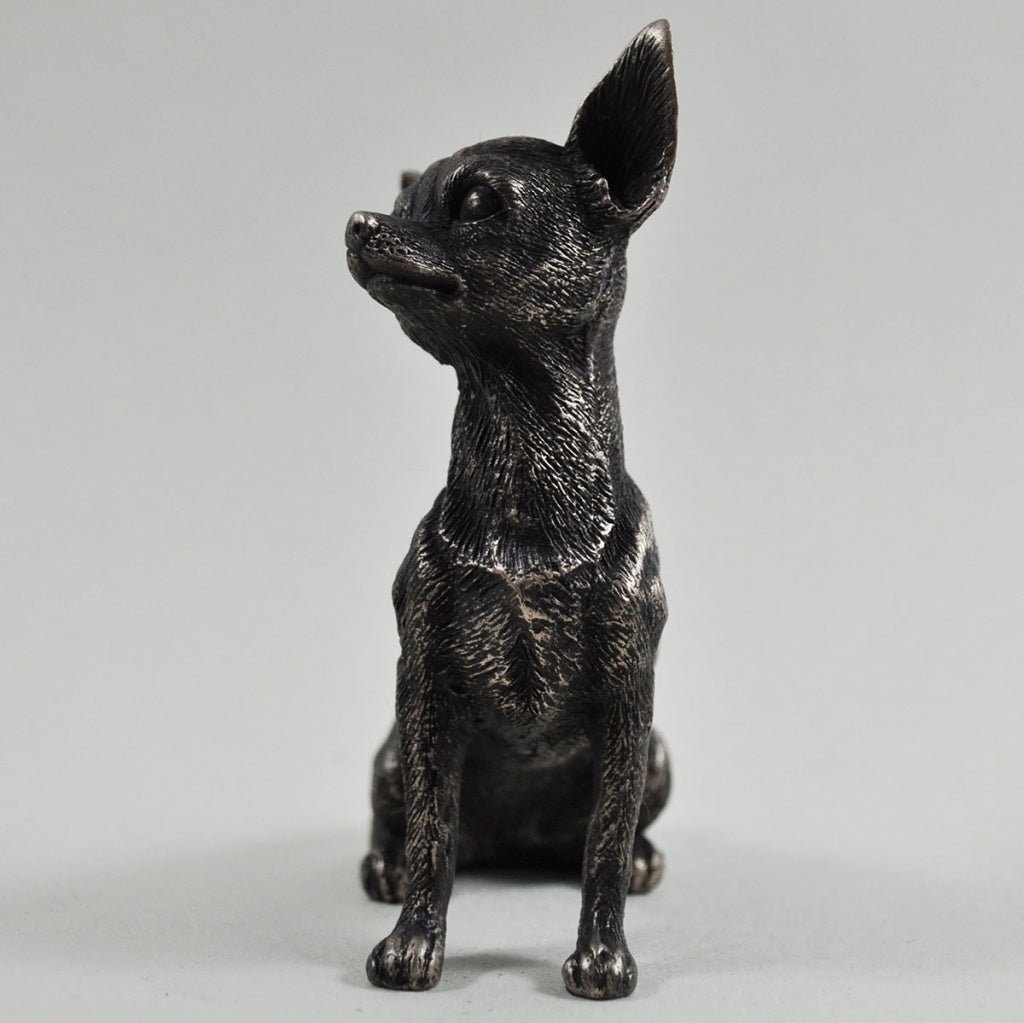 Chihuahua Dog Figure In Cold Cast Bronze