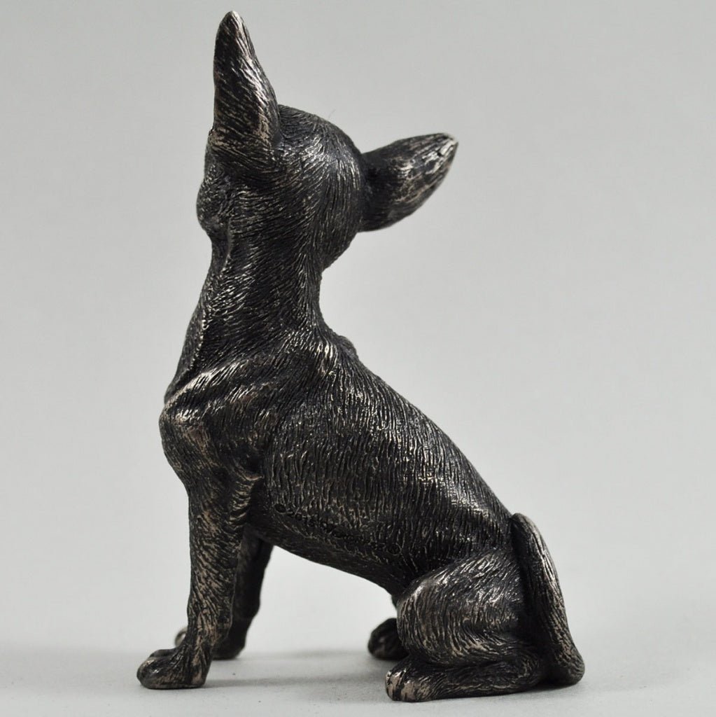 Chihuahua Dog Figure In Cold Cast Bronze