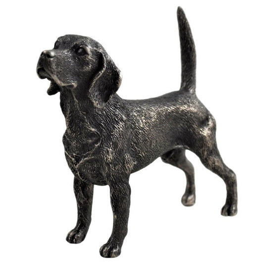 Beagle Dog Figure In Cold Cast Bronze