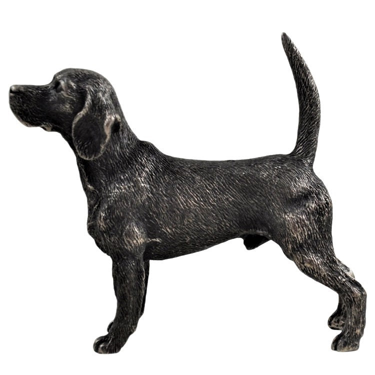 Beagle Dog Figure In Cold Cast Bronze