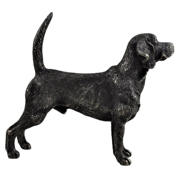 Beagle Dog Figure In Cold Cast Bronze