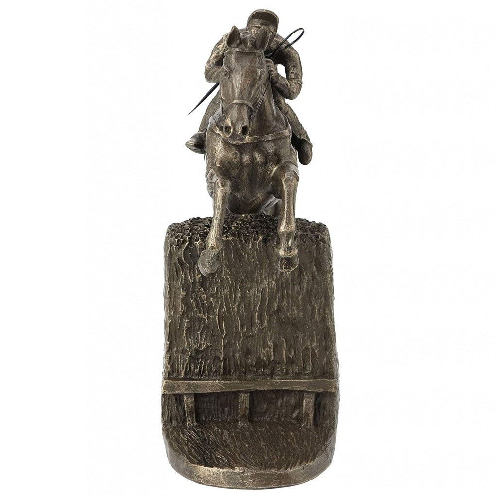 Horse Steeple Chaser With Rider By Harriet Glen Cold Cast Bronze