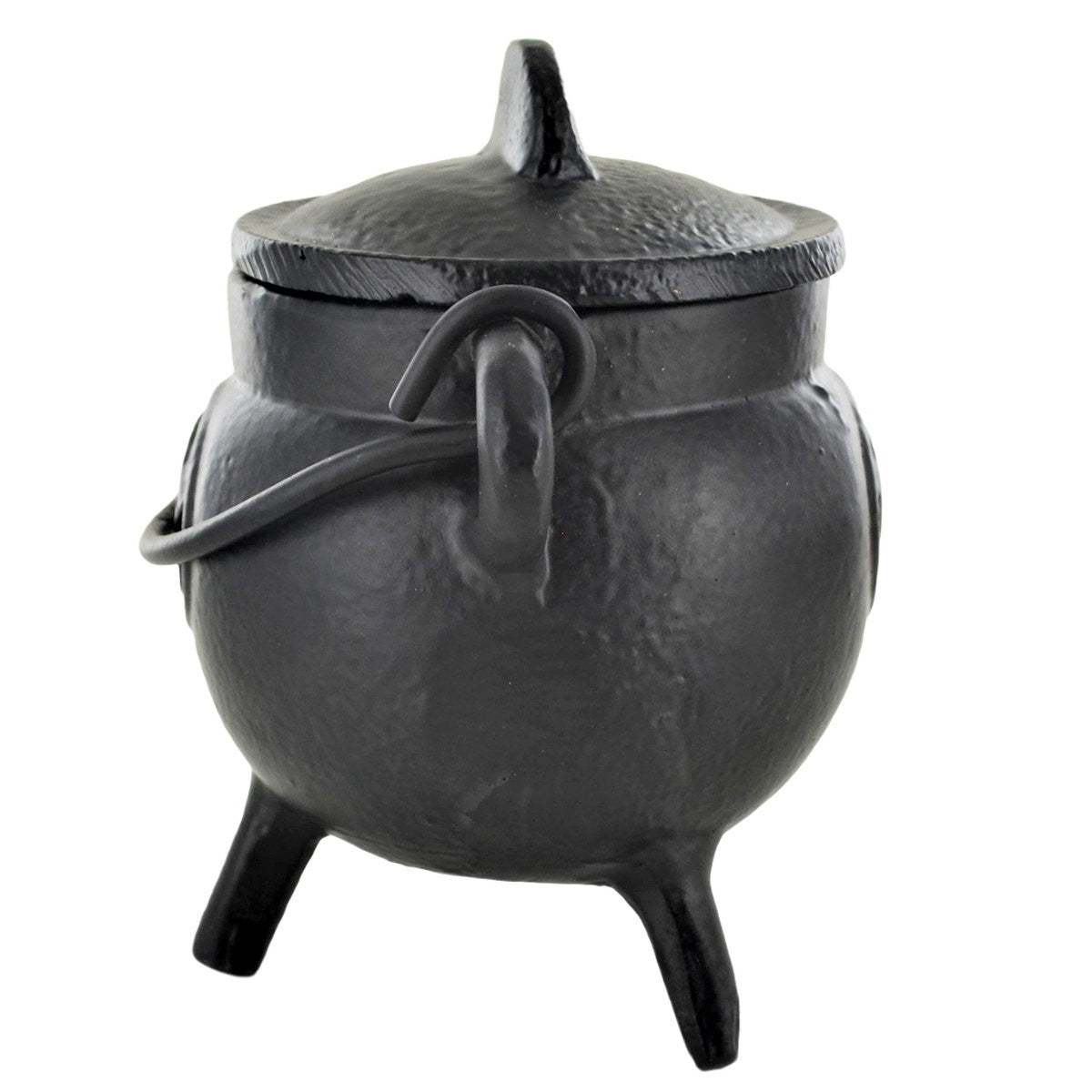 Cast Iron Small Cauldron Pentagram Design With Removable Lid