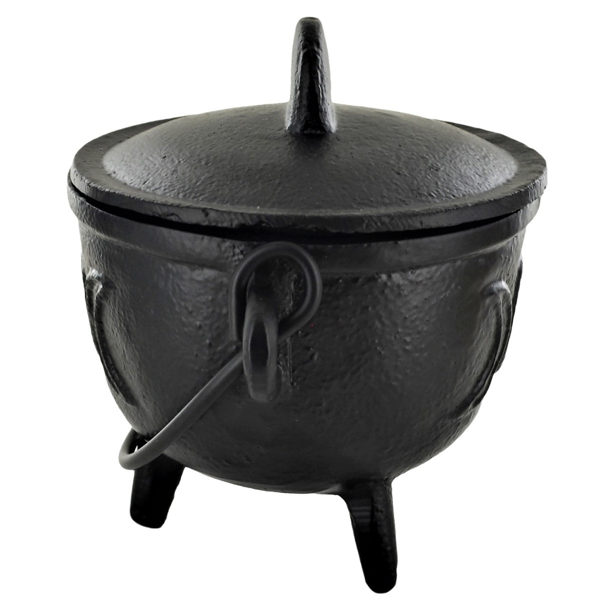 Cast Iron Cauldron Triple Moon Design With Removable Lid