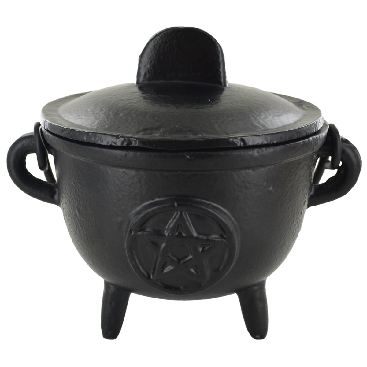 Cast Iron Cauldron Pentagram Design With Removable Lid