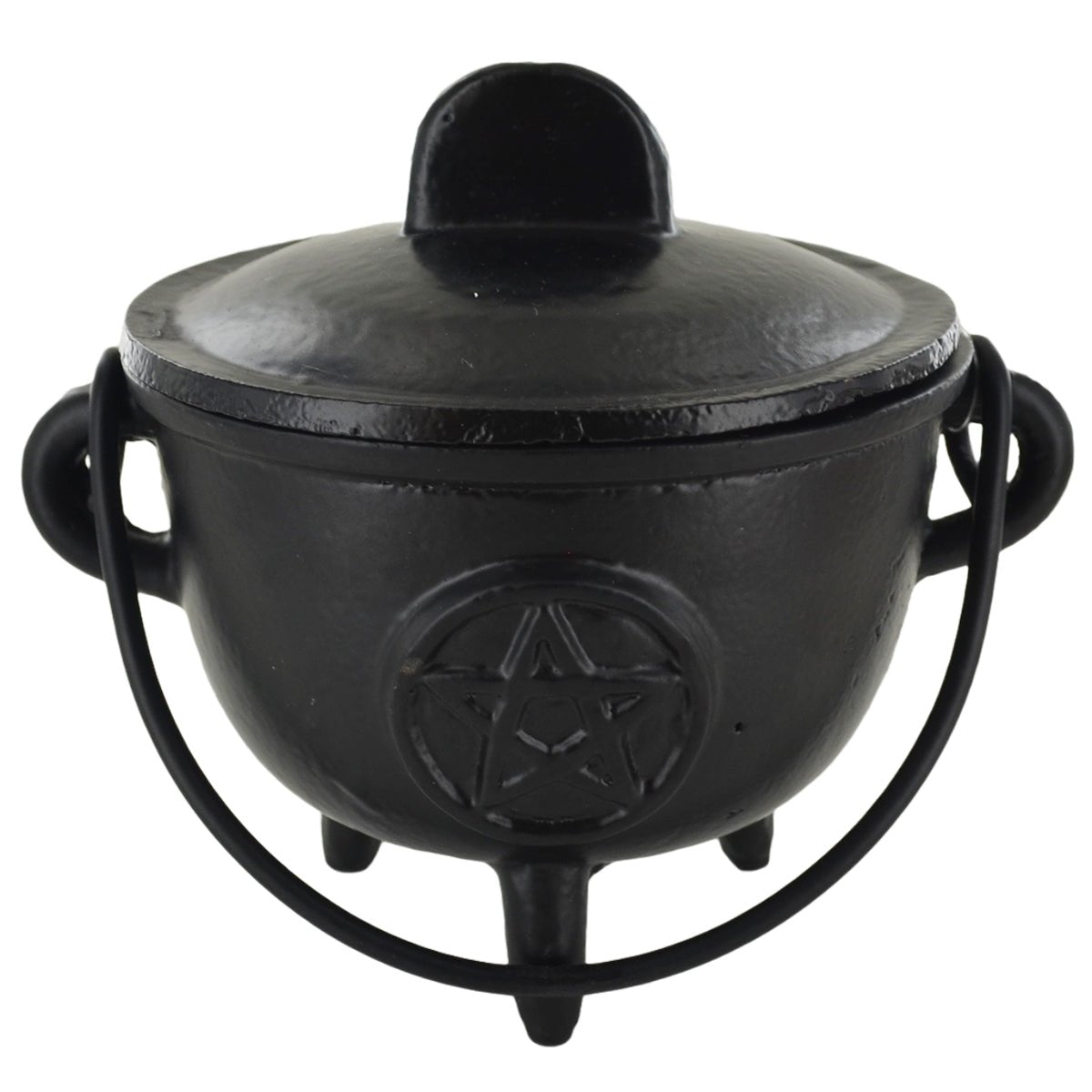 Cast Iron Cauldron Pentagram Design With Removable Lid