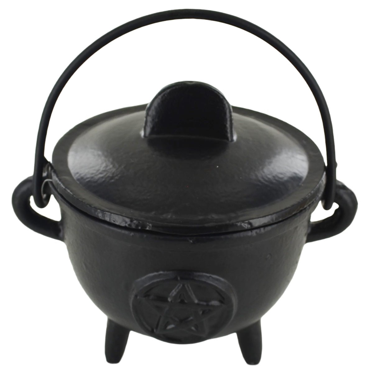 Cast Iron Cauldron Pentagram Design With Removable Lid